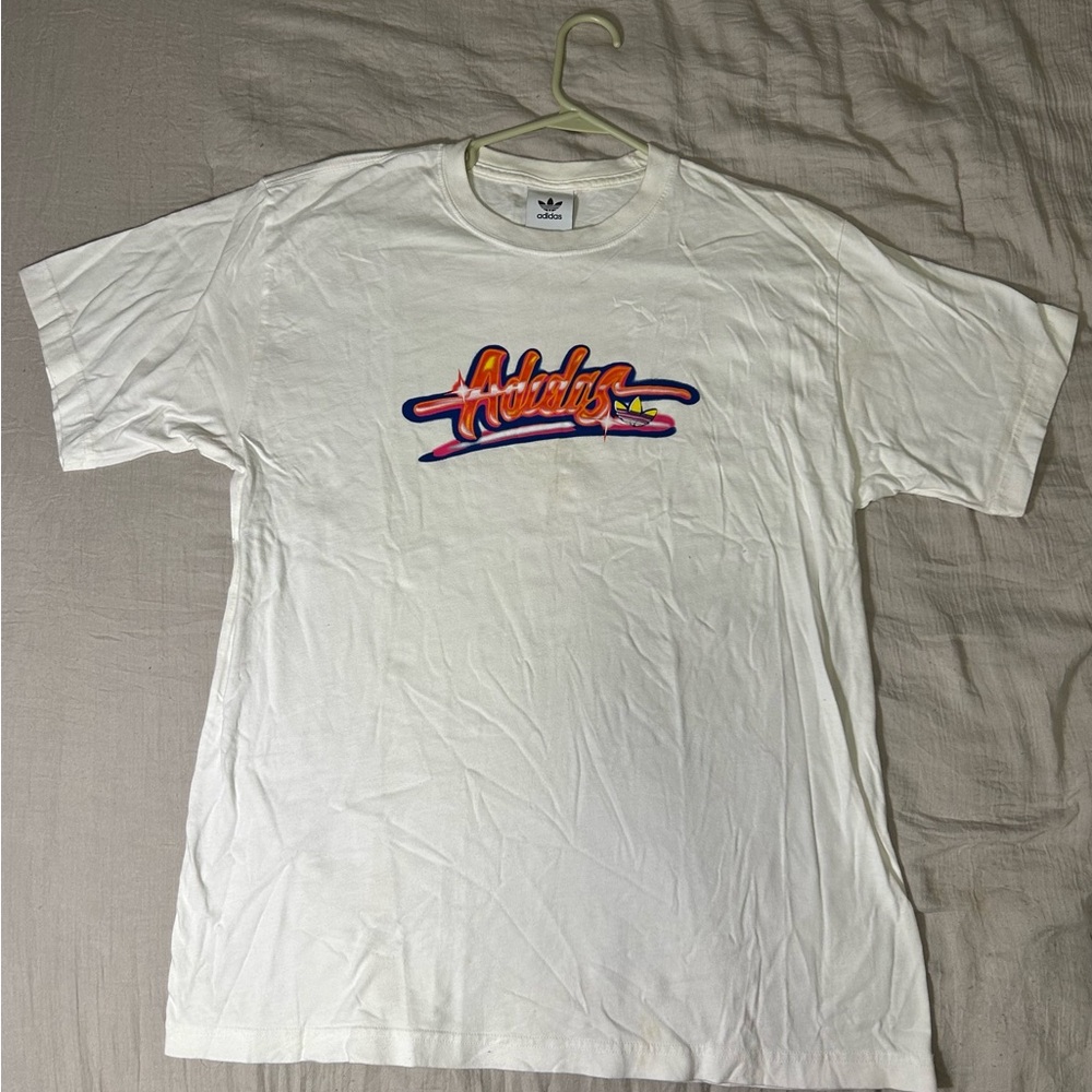 White Adidas Graphic T-Shirt